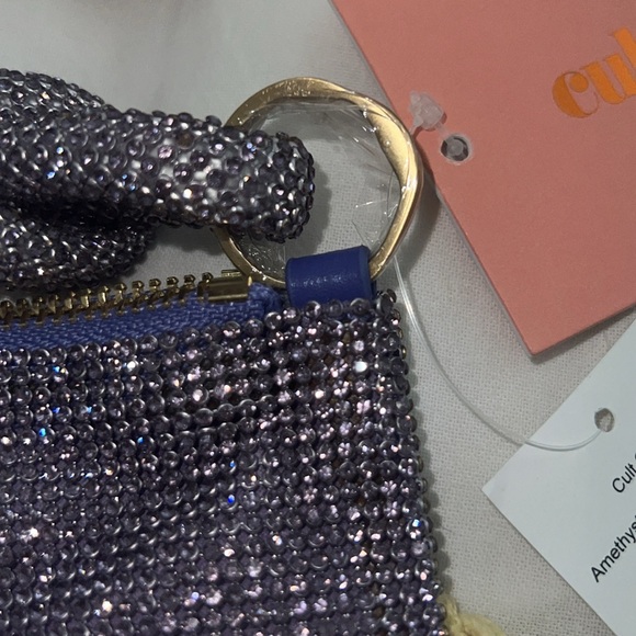 Cult Gaia Hera Nano Rhinestone Shoulder Bag in Amethyst Purple NEW With Tags - Picture 7 of 9